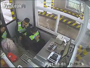 Electrical Worker Falling through the Floor